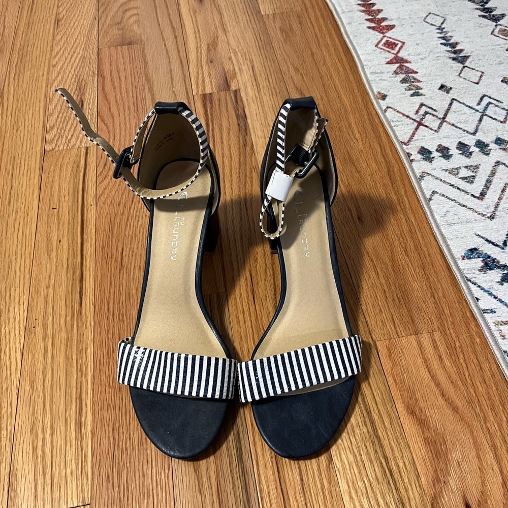 Navy stripe block heel CL  Chinese laundry